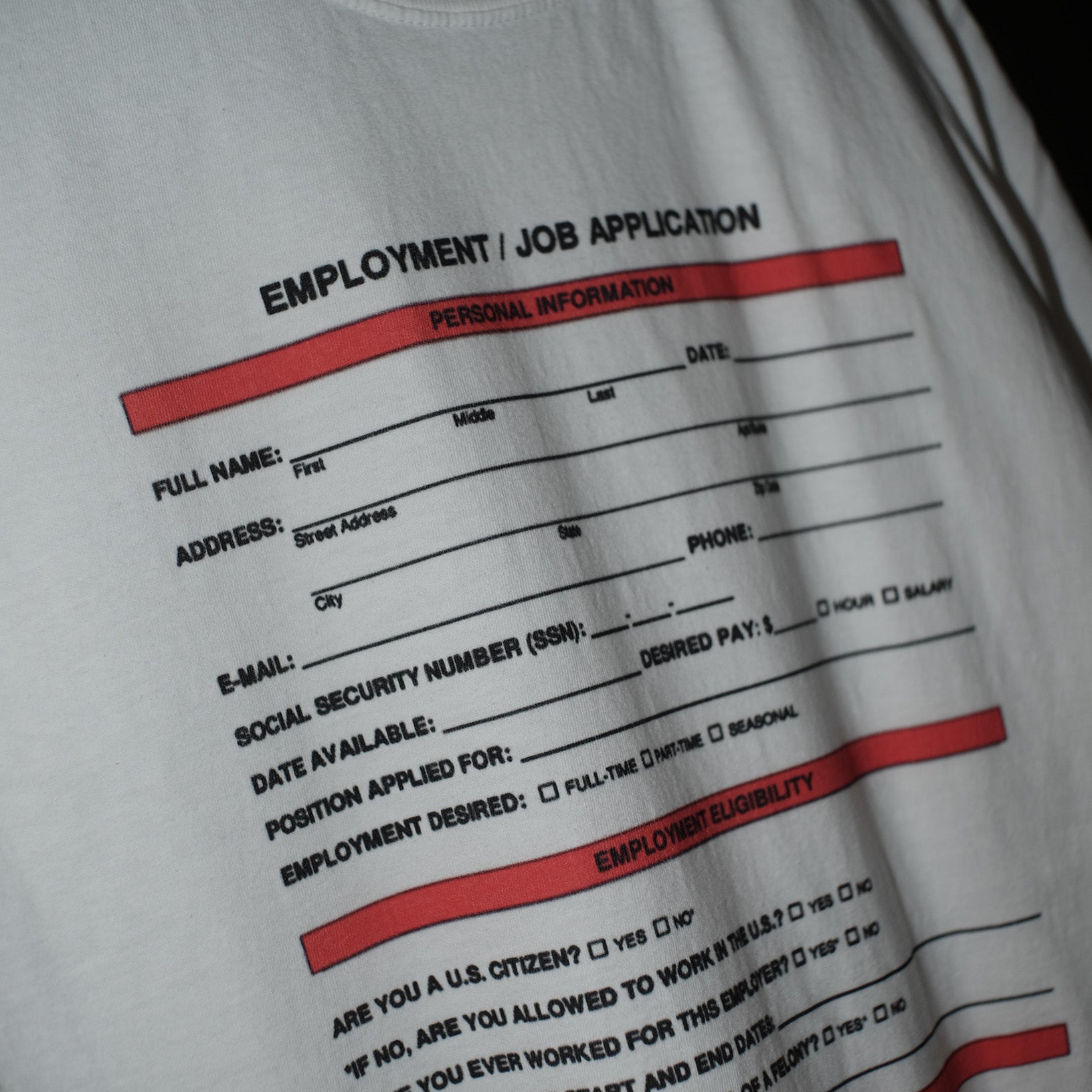 JOB APPLICATION TEE